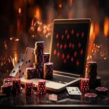Studio live dealer Pretty Gaming dengan multi-kamera profesional dan dealer menangani kartu di atas meja kasino